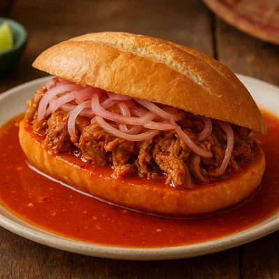Tortas ahogadas – einge­tauchtes Sandwich aus Guadalajara