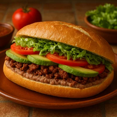 Mexikanische Torta im Bolillo-Brötchen