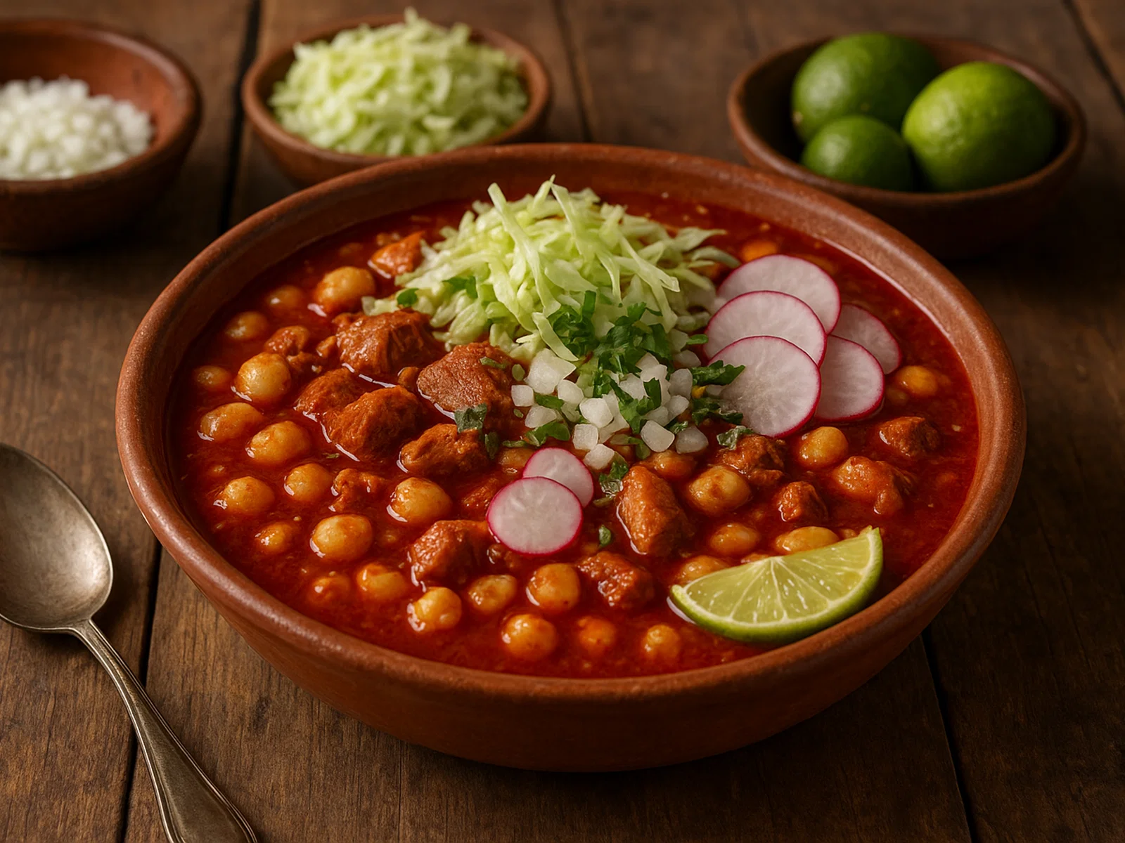 Pozole rojo – mexikanische Hominy-Suppe mit Schwein