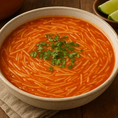 Sopa de Fideo – Mexikanische Nudelsuppe in Tomatenbrühe