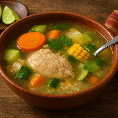 Caldo de Pollo – mexikanische Hühnerbrühe mit Gemüse und Reis