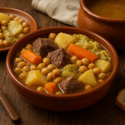 Cocido / Puchero – Spanischer Rindfleischtopf mit Gemüse