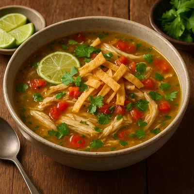 Sopa de Lima – mexikanische Limettensuppe mit Huhn und knusprigen Tortillas