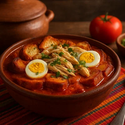 Sopa de Pan aus Chiapas (Geschichtete Brotsuppe)