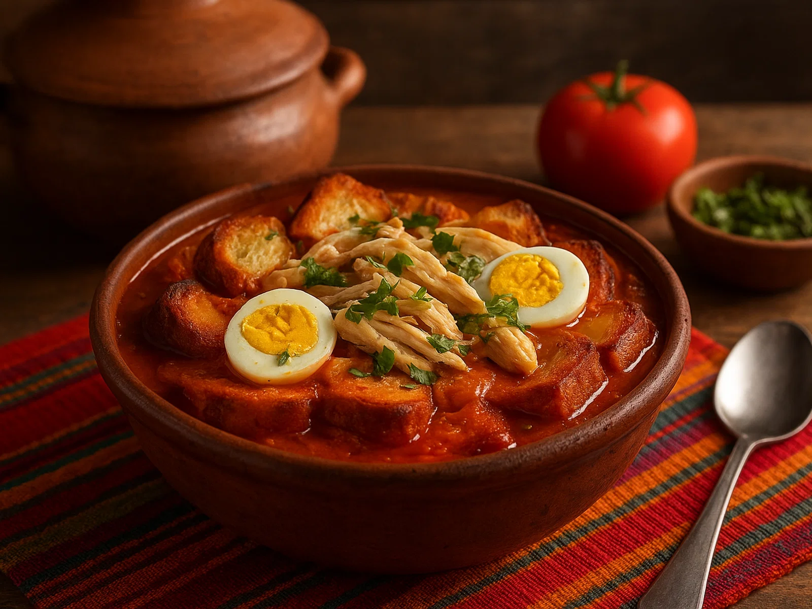Sopa de Pan aus Chiapas (Geschichtete Brotsuppe)