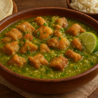 Chicharrón en salsa verde – Schweineschwarte in grüner Salsa