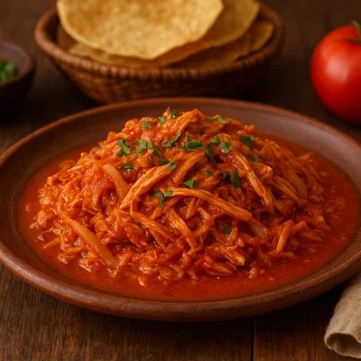 Tinga de Pollo – Geschmortes Hähnchen in Chipotle-Tomaten-Soße