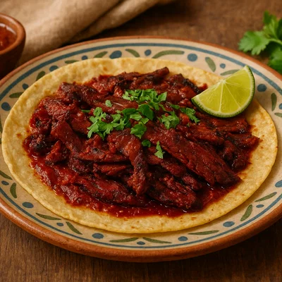 Cecina enchilada (dünn geschnittenes, Chili-mariniertes Rindfleisch)