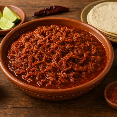 Chilorio – zerzupftes Schweinefleisch in Chilisauce für Tacos