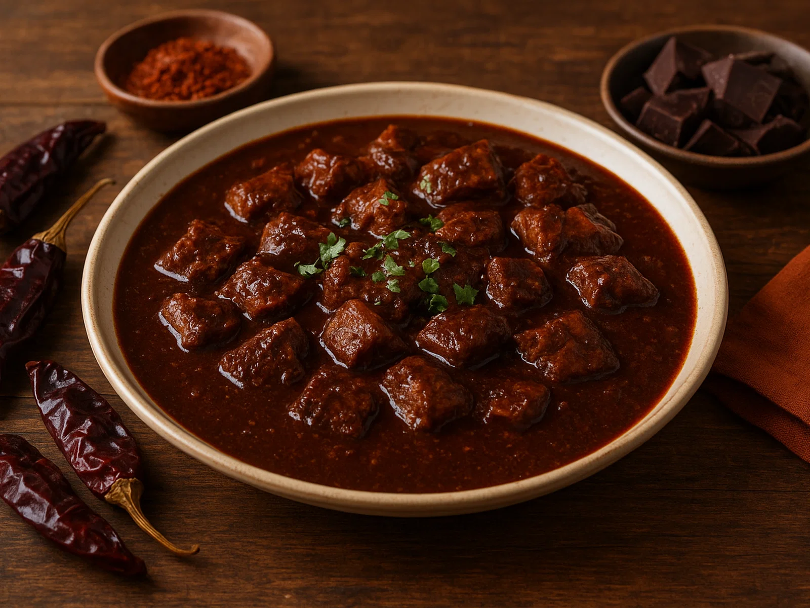 Asado de Bodas – Schweinefleisch in dunkler Chili-Schoko-Soße