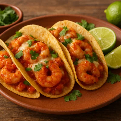 Tacos Gobernador mit Garnelen und Käse