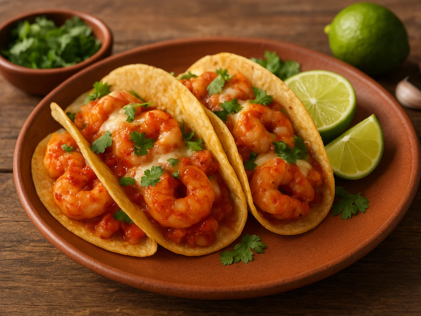 Tacos Gobernador mit Garnelen und Käse