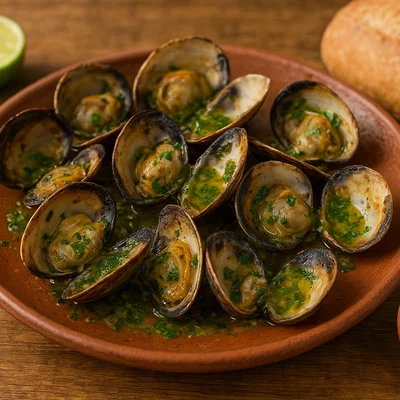 Almejas tatemadas (über Feuer gegrillte Muscheln)