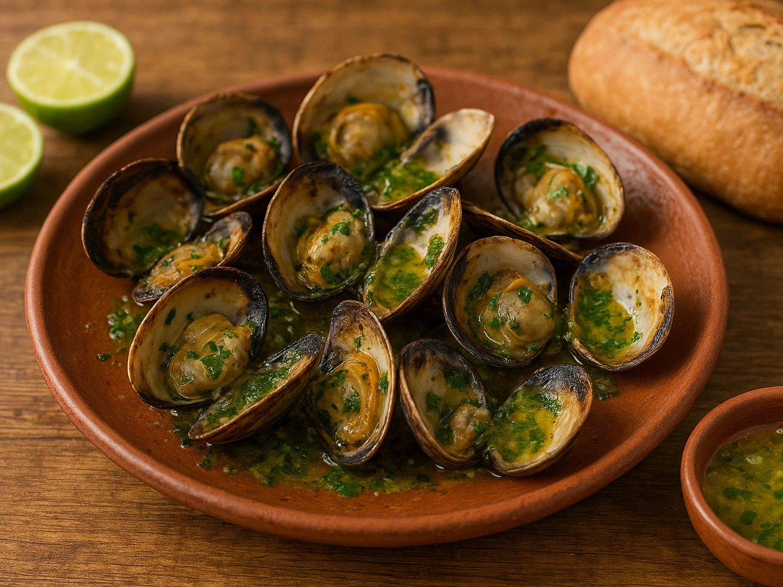 Almejas tatemadas (über Feuer gegrillte Muscheln)