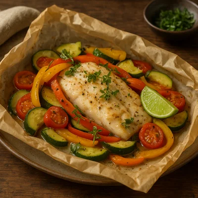 Filete empapelado – im Papier gegarter Fisch mit Gemüse