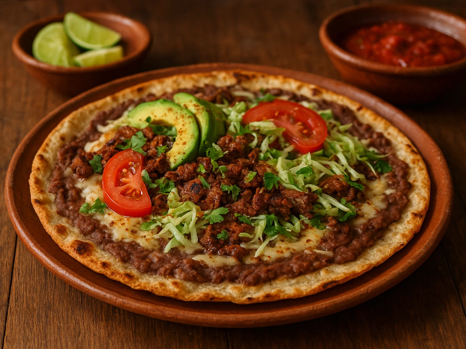 Tlayudas – knusprige Oaxacan-Tortilla mit Bohnen, Käse und Fleisch