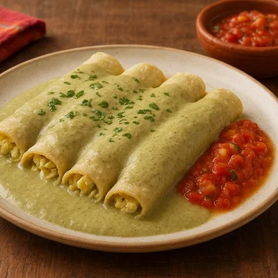 Papadzules – Eiergefüllte Tortillas in Kürbiskernsoße