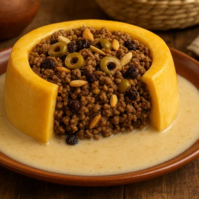 Queso Relleno – Gefüllter Edamer mit Hackfleisch und heller Soße