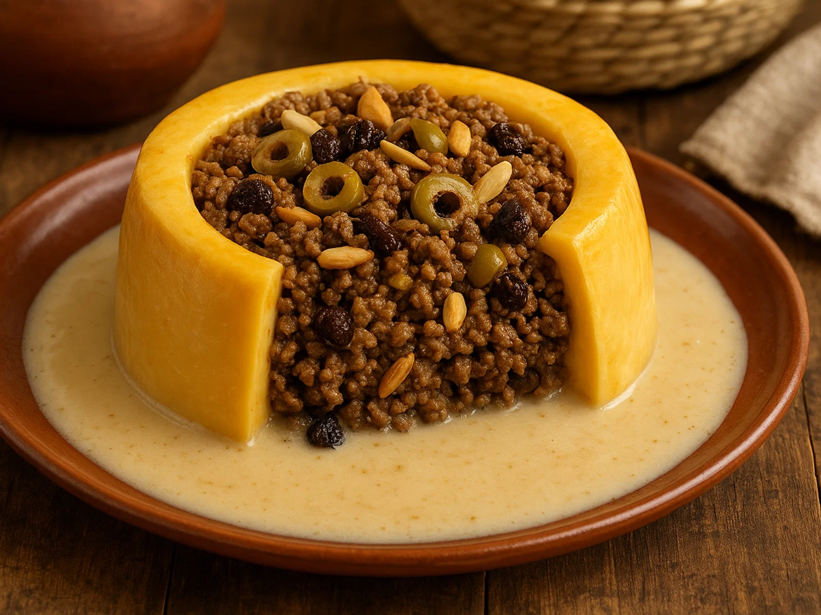 Queso Relleno – Gefüllter Edamer mit Hackfleisch und heller Soße