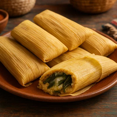 Tamales de Rajas mit Käse