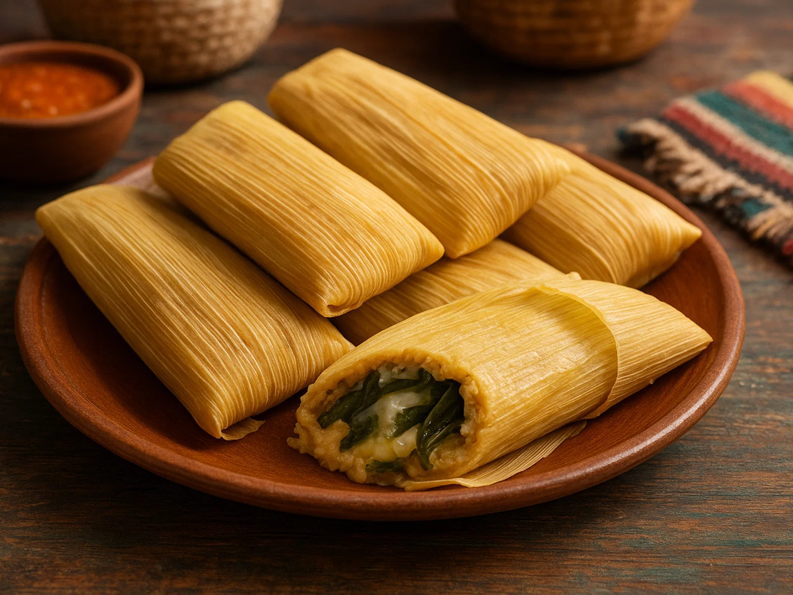 Tamales de Rajas mit Käse