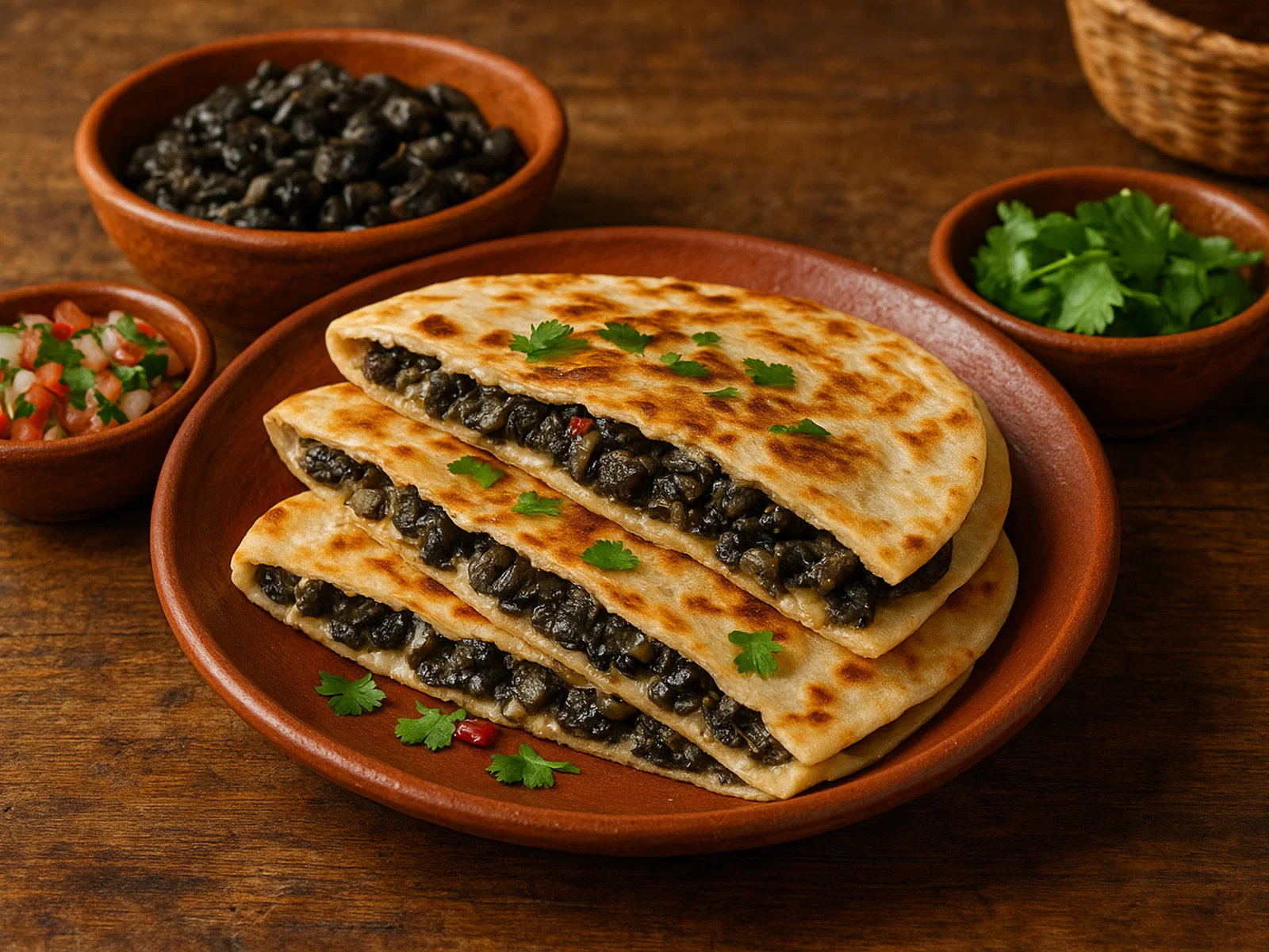 Quesadillas mit Huitlacoche (Maisbrand-Pilz)