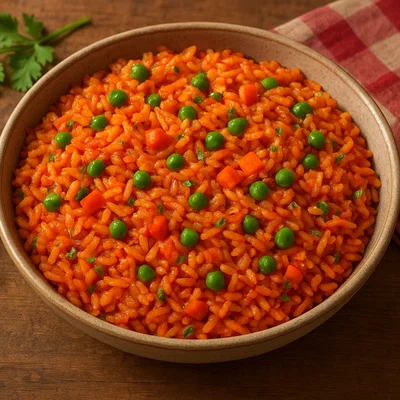 Arroz a la mexicana – mexikanischer roter Reis mit Tomate und Gemüse