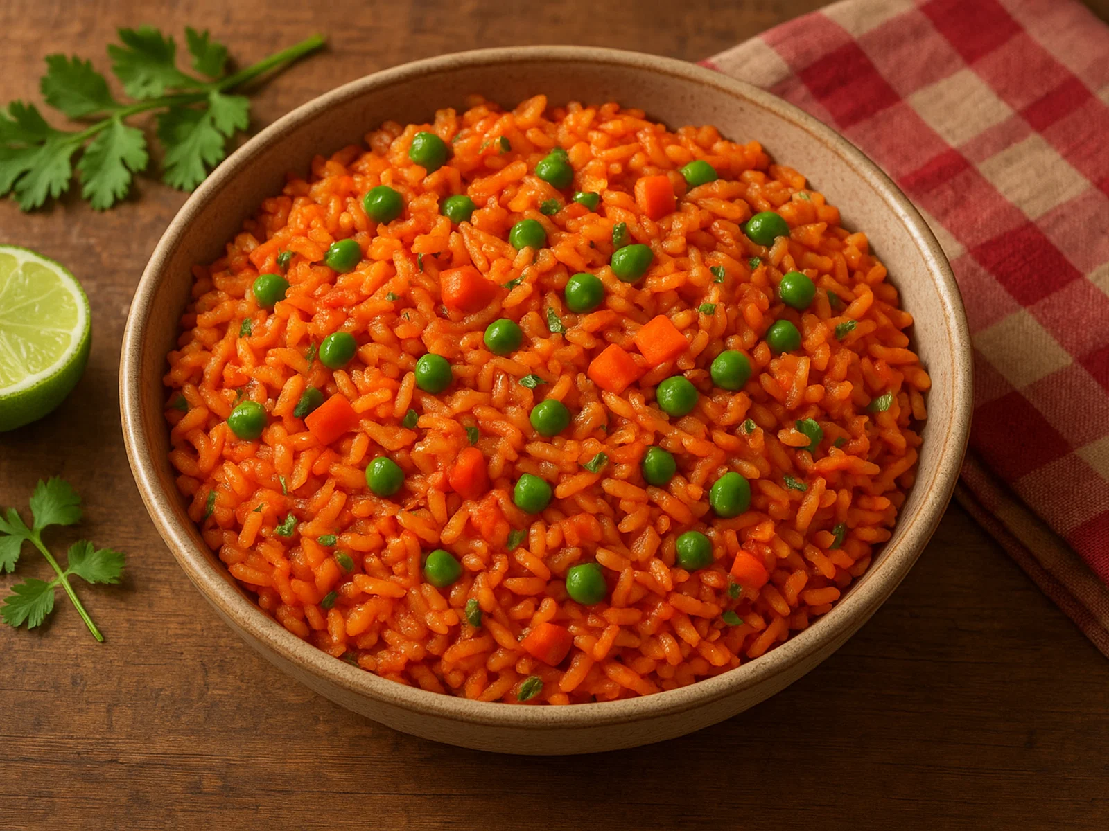 Arroz a la mexicana – mexikanischer roter Reis mit Tomate und Gemüse