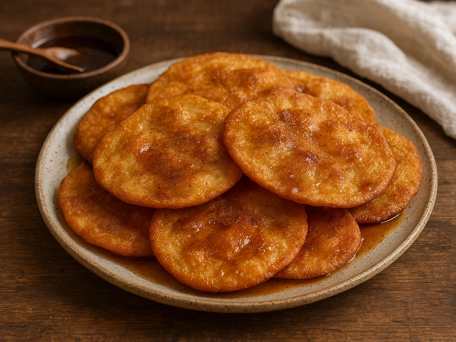Knusprige Buñuelos mit Zimt-Zucker-Sirup
