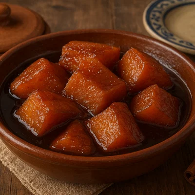 Calabaza en tacha (im Piloncillo-Sirup kandierter Kürbis)