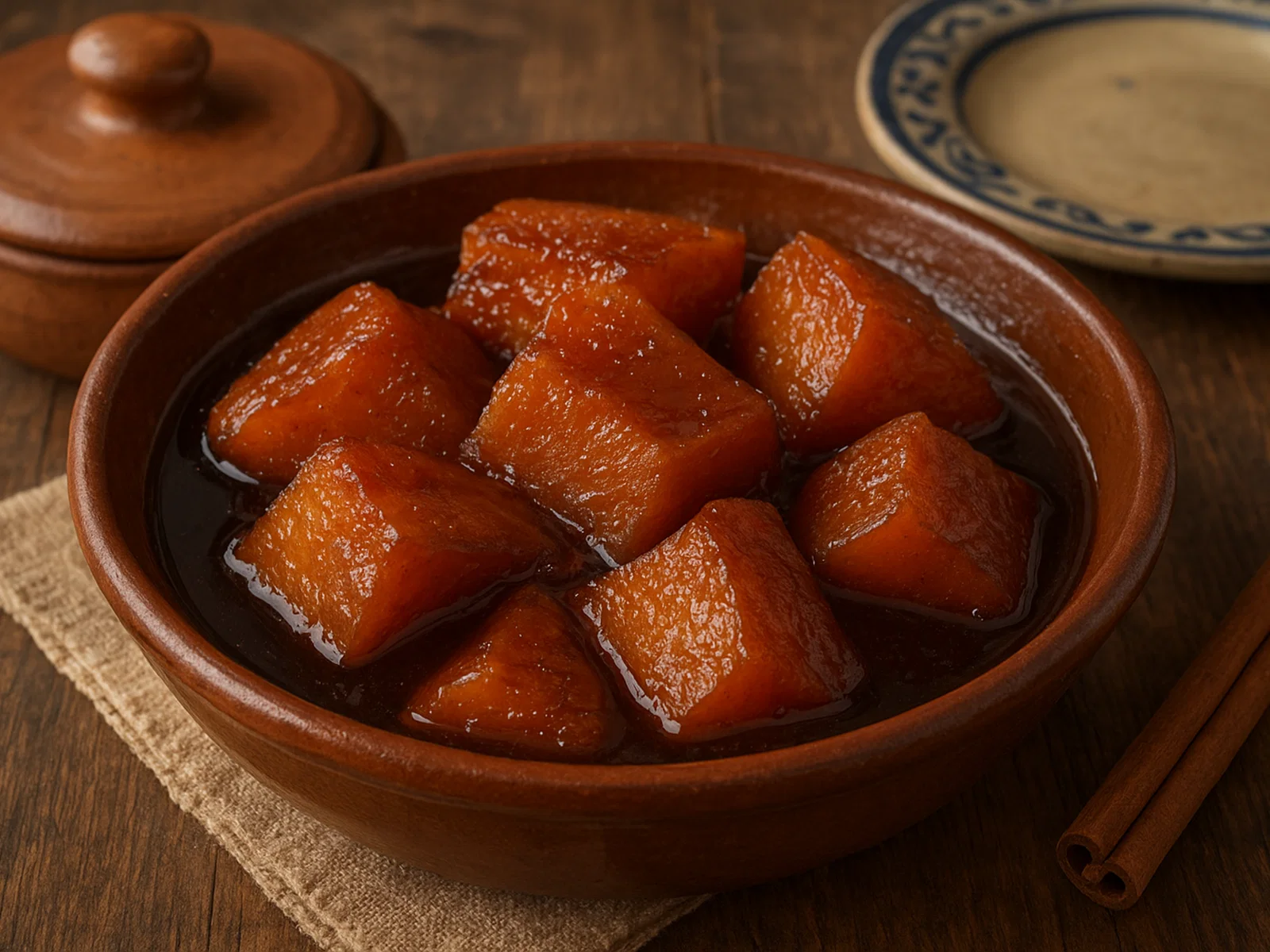 Calabaza en tacha (im Piloncillo-Sirup kandierter Kürbis)
