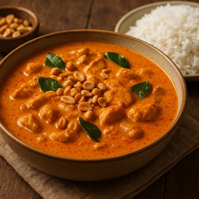 Panang-Curry mit Erdnuss und Hähnchen