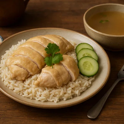 Khao Man Gai – Thailändischer Hühnerreis mit Ingwersoße