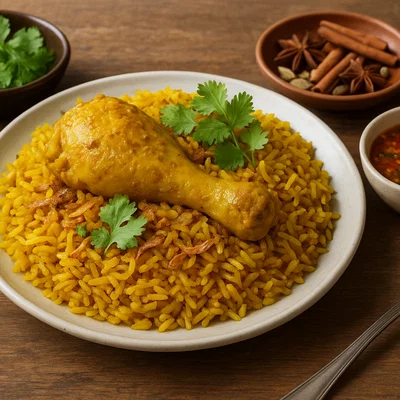Khao Mok Gai – Thailändisches Hähnchen-Biryani mit Kurkuma