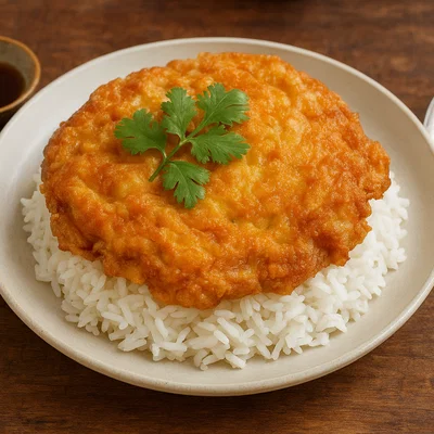 Kai Jeow – Thailändisches frittiertes Omelett auf Reis