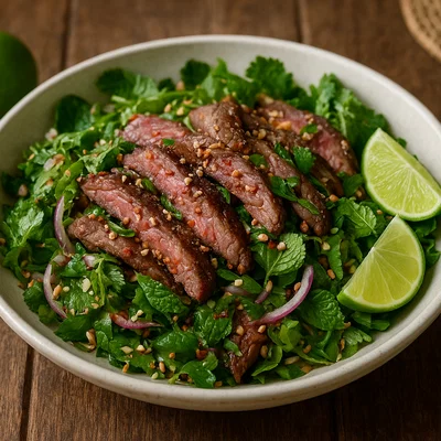 Nam Tok – Thailändischer Rindfleischsalat vom Grill