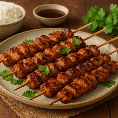 Moo Ping – Thailändische marinierte Schweinespieße