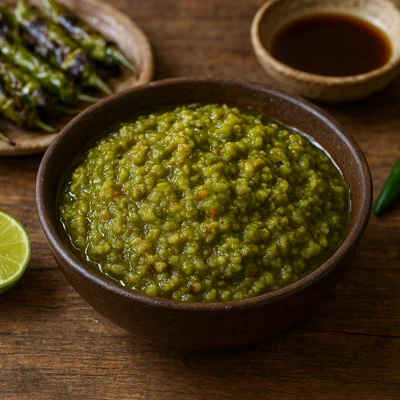 Nam Prik Noom – Thailändischer Dip aus gegrillten grünen Chilis