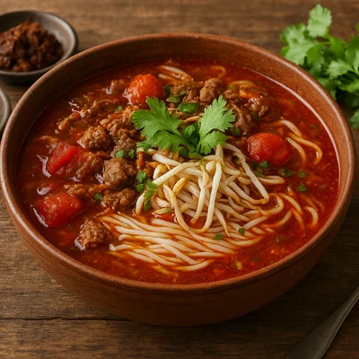 Khanom Jeen Nam Ngiao – Nordthailändische Reisnudeln in würziger Tomaten-Fleisch-Brühe