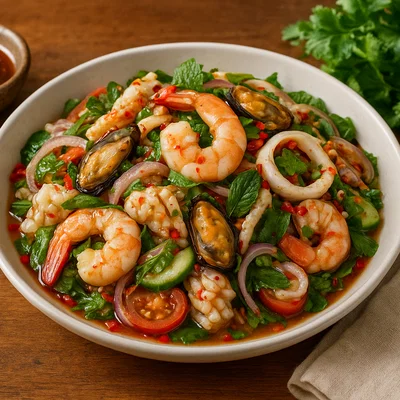 Yam Talay – Thailändischer scharfer Meeresfrüchtesalat
