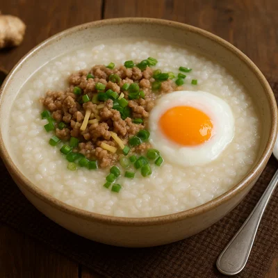 Thai-Jok – Herzhaftes Reis-Congee mit Hackfleisch und Ei