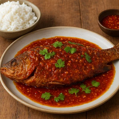 Pla Rad Prik – Frittierter Fisch mit süß-scharfer Chili-Soße