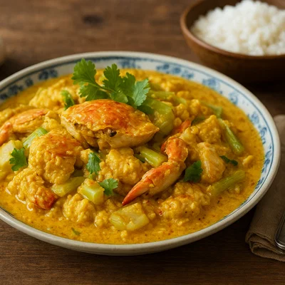 Poo Pad Pong Karee – Krabbe im thailändischen Curry-Ei
