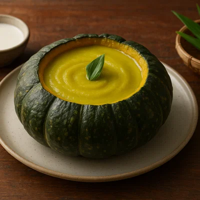 Sangkaya – Thailändische Kokos-Pandan-Eiercreme (mit Kürbis)