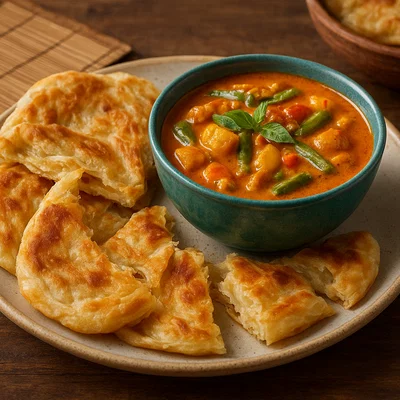 Roti Kaeng – Frittiertes Fladenbrot mit Curry