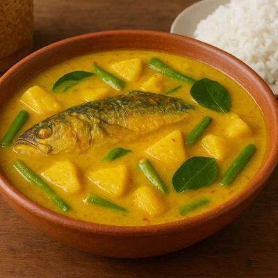 Gaeng Leung – Südthailändisches gelbes, saures Curry mit Fisch