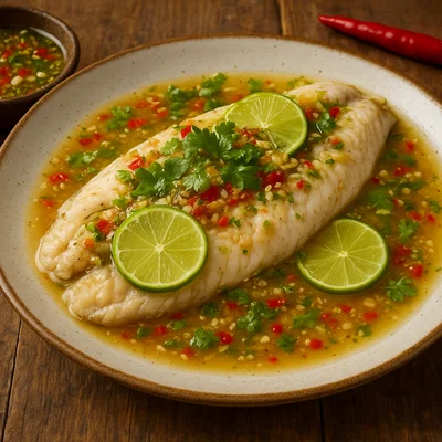 Pla Nueng Manao – Gedämpfter Fisch in Chili-Limetten-Soße