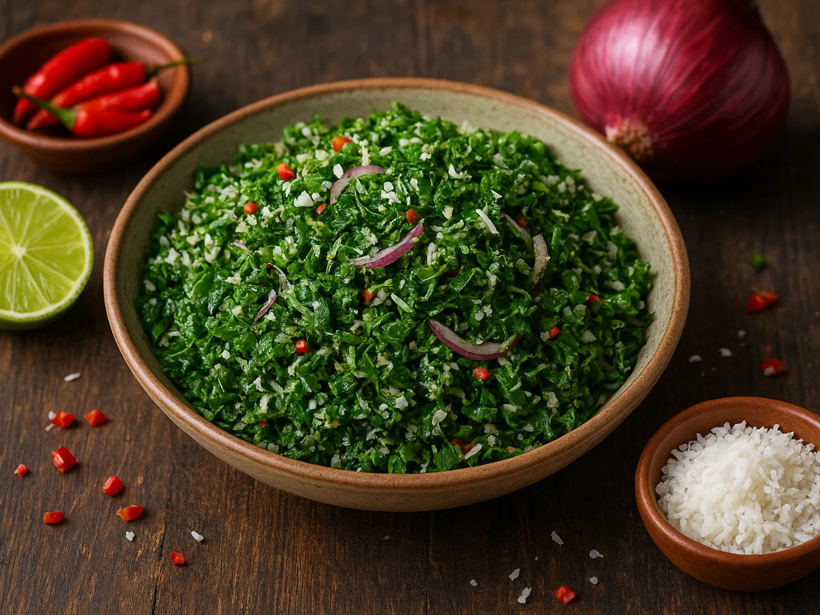 Gotu Kola Sambol – Sri-lankischer Wassernabelkraut-Salat