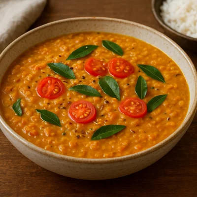 Dhal Curry mit roten Linsen und Kokosmilch
