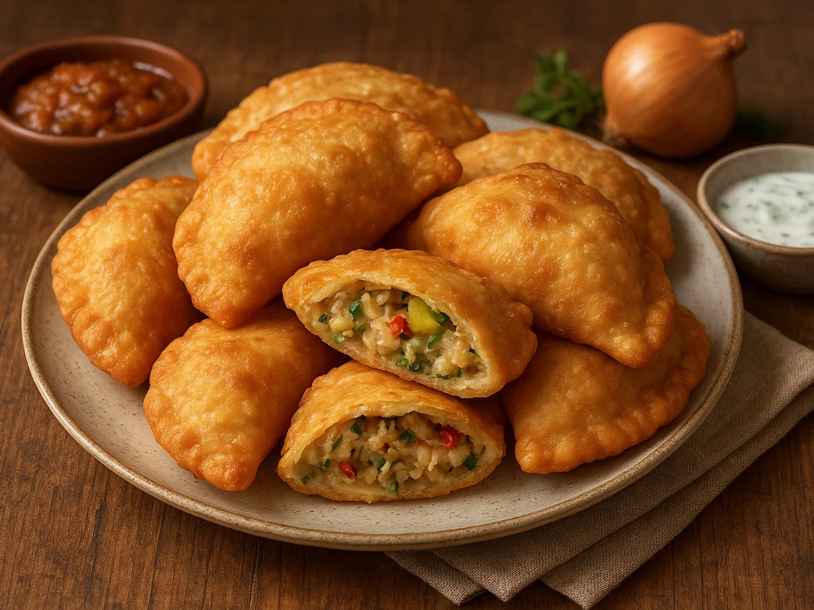 Frittierte Fisch-Teigtaschen (Fish Patties)